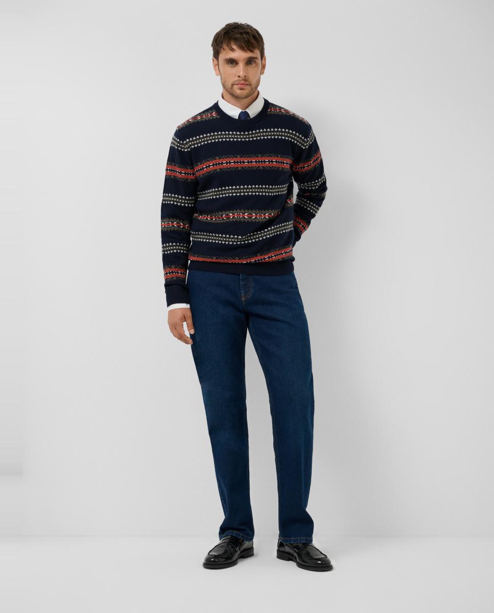 Jersey de hombre motivo fair isle multicolor - Roberto Verino - Azul marino Azul marino-6