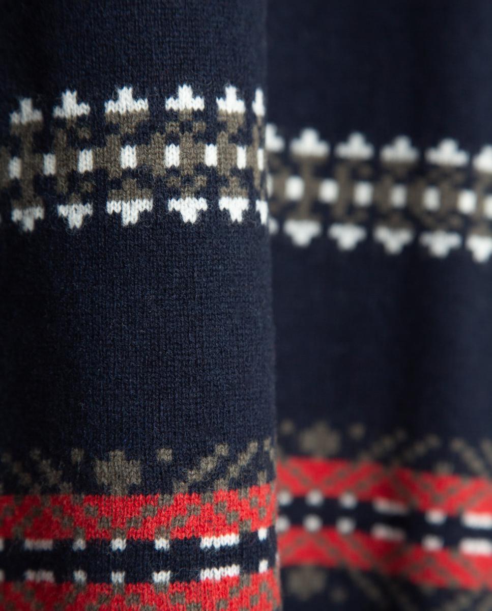 Jersey de hombre motivo fair isle multicolor - Roberto Verino - Azul marino Azul marino-5