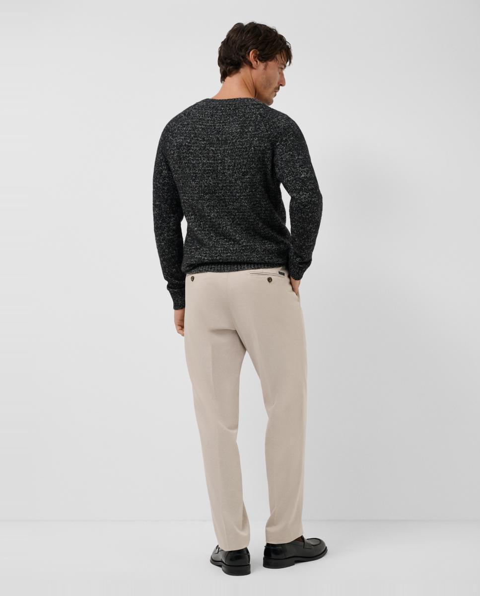 Camisola de malha com decote em bico Cinzento-escuro-2