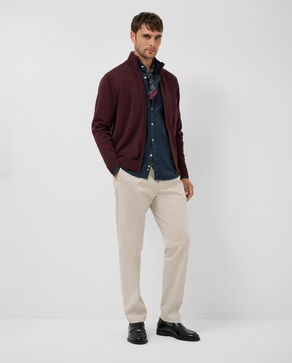 Chaqueta de punto de hombre cierre cremallera lisa - Roberto Verino - Morado Morado-6