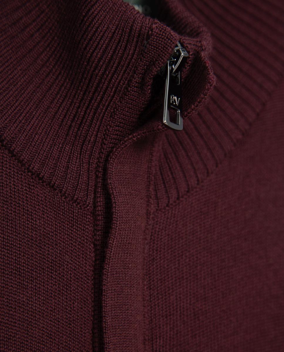Chaqueta de punto de hombre cierre cremallera lisa - Roberto Verino - Morado Morado-5
