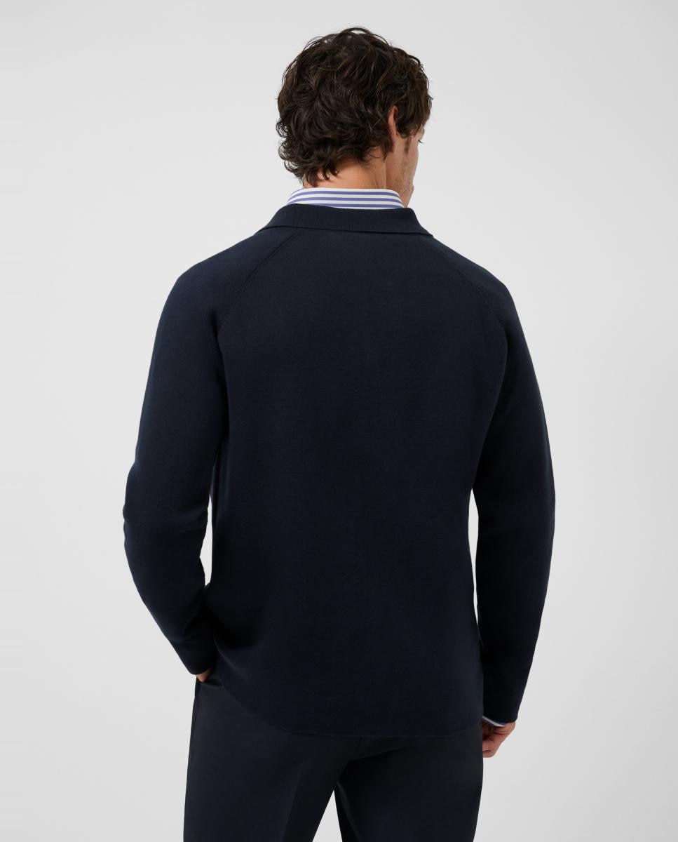 Sobrecamisa de Malha com Fecho de Botões Azul-marinho-2