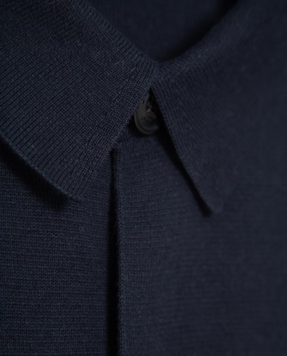 Sobrecamisa de Malha com Fecho de Botões Azul-marinho-5