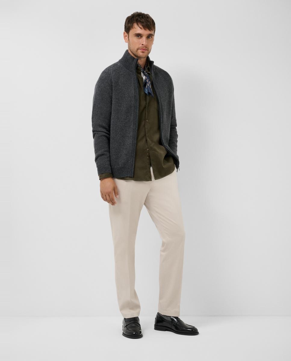 Chaqueta de punto de hombre cierre cremallera estructura - Roberto Verino - Gris oscuro Gris oscuro-6