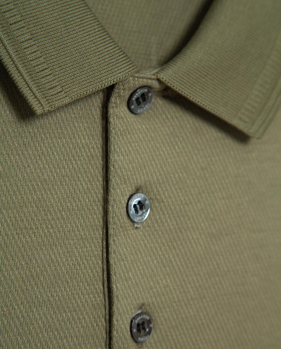 Polo de Manga Comprida com Jacquard Verde-5