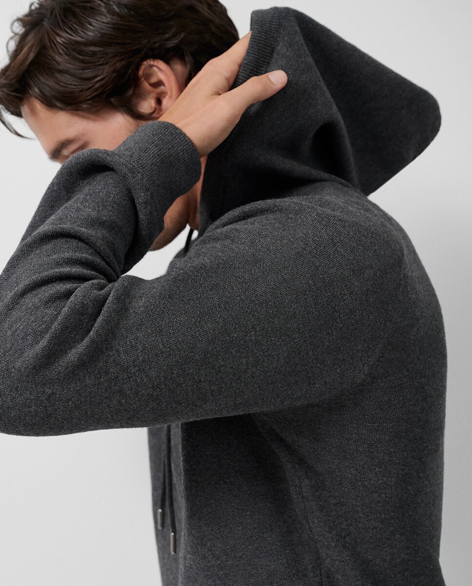 Sweatshirt com Capuz de Malha Cinzento-escuro-2