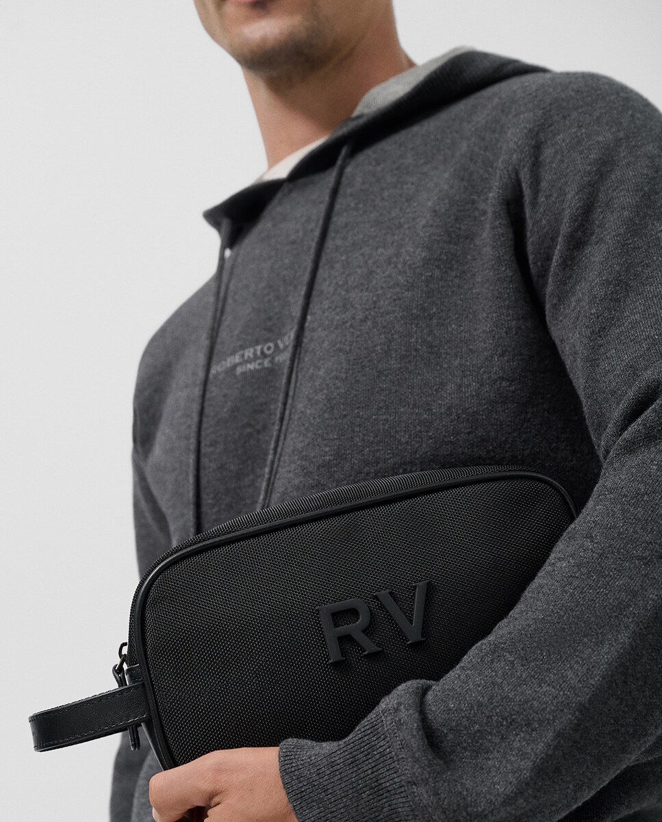 Sweatshirt com Capuz de Malha Cinzento-escuro-5