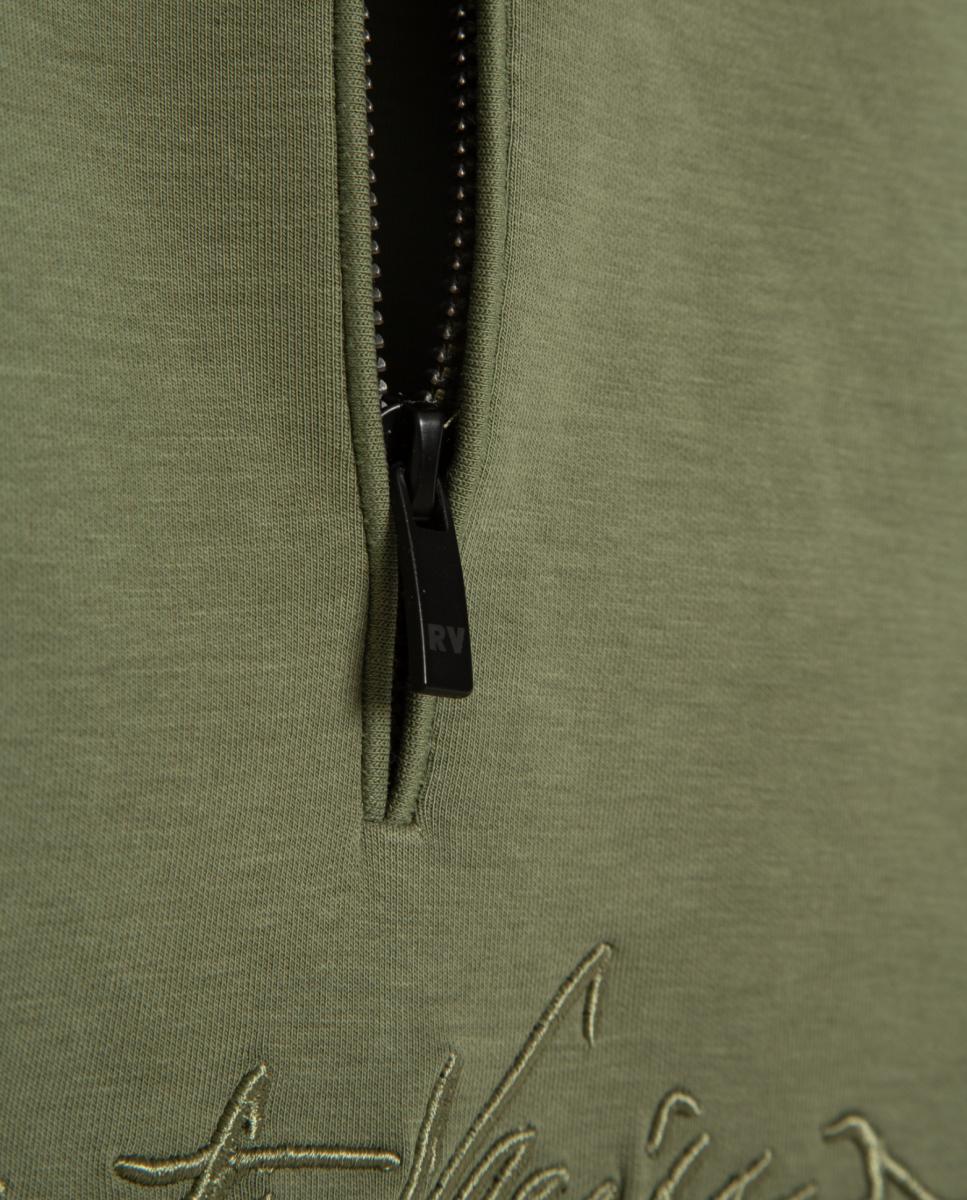 Sweatshirt com Meio Fecho de Correr e Logótipo no Peito Verde-claro-5