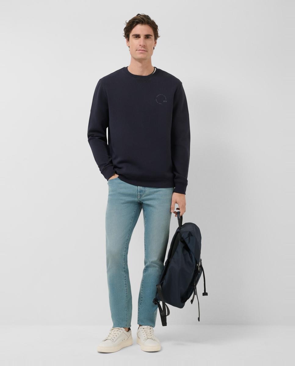Sweatshirt com Logótipo a Condizer no Peito Azul-marinho-6