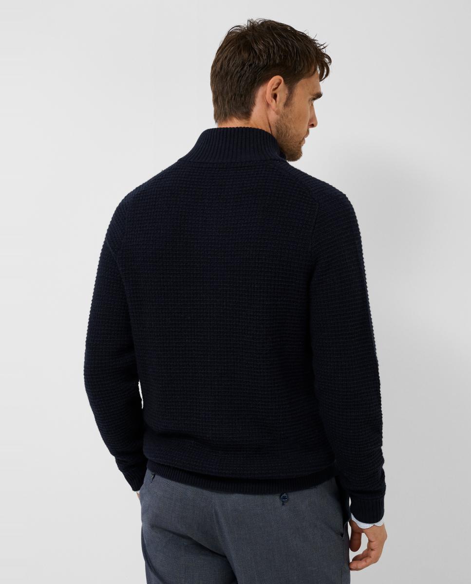 Imagen 2 de Chaqueta de punto de hombre cierre cremallera estructura - Roberto Verino - Azul marino Azul marino