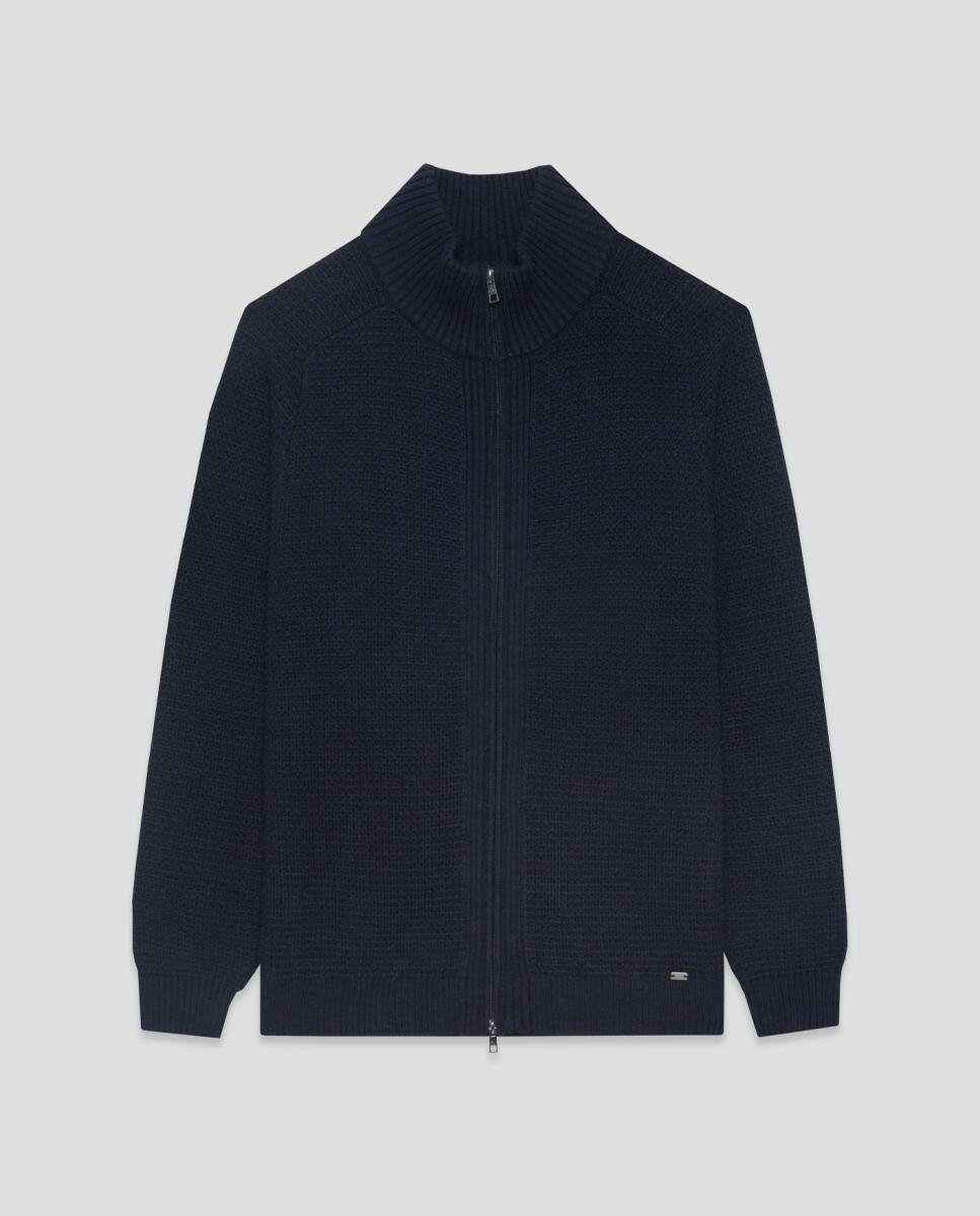 Imagen 0 de Chaqueta de punto de hombre cierre cremallera estructura Azul marino