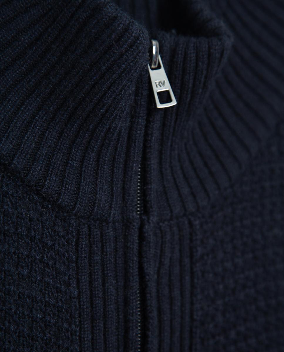 Imagen 5 de Chaqueta de punto de hombre cierre cremallera estructura - Roberto Verino - Azul marino Azul marino