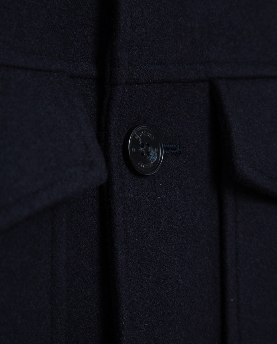 Casaco Tipo Sobrecamisa de Pano Azul-marinho-5