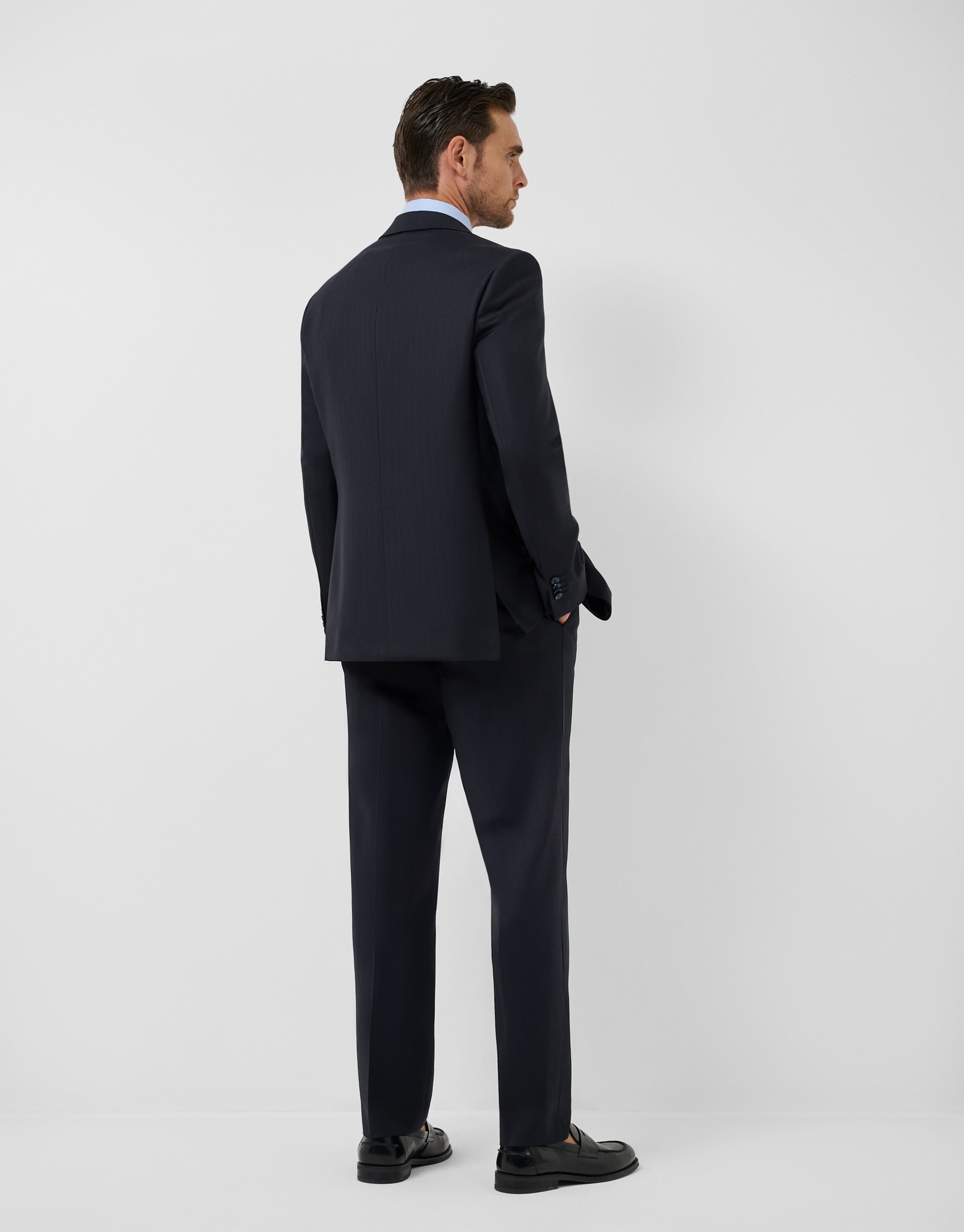 Traje de hombre ceremonia half canvas rayas - Roberto Verino - Azul marino Azul marino-2