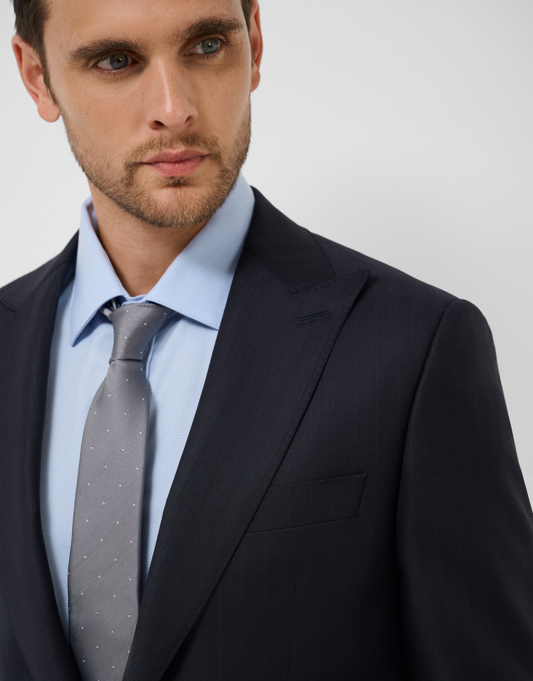 Traje de hombre ceremonia half canvas rayas - Roberto Verino - Azul marino Azul marino-3