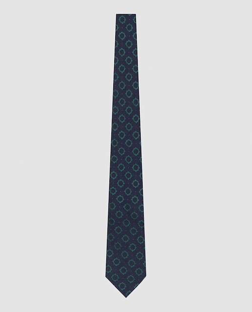 Imagen 0 de Corbata de hombre de seda jacquard geométrico