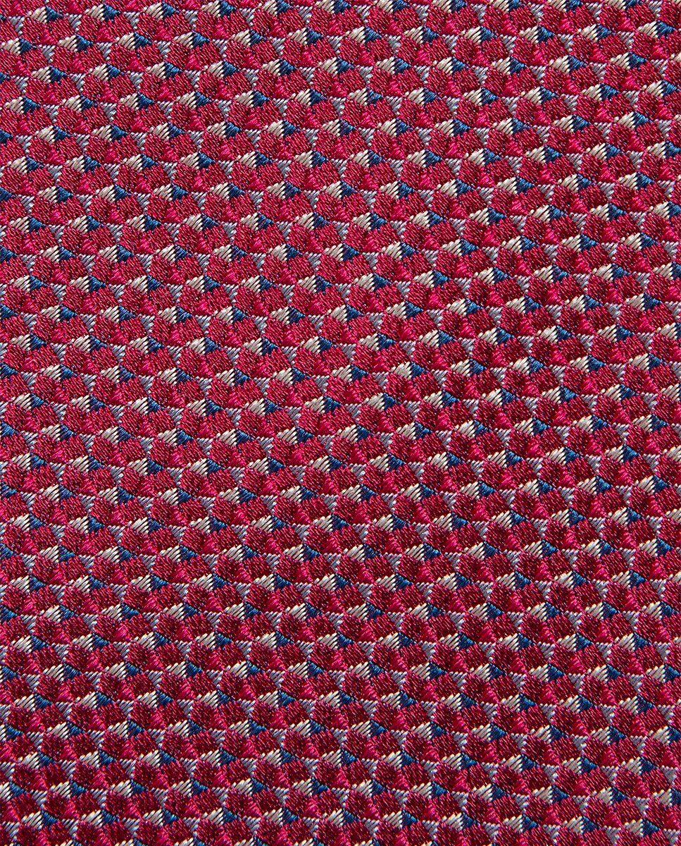 Corbata de hombre de seda jacquard geométrico - Roberto Verino - Fucsia Fucsia-2