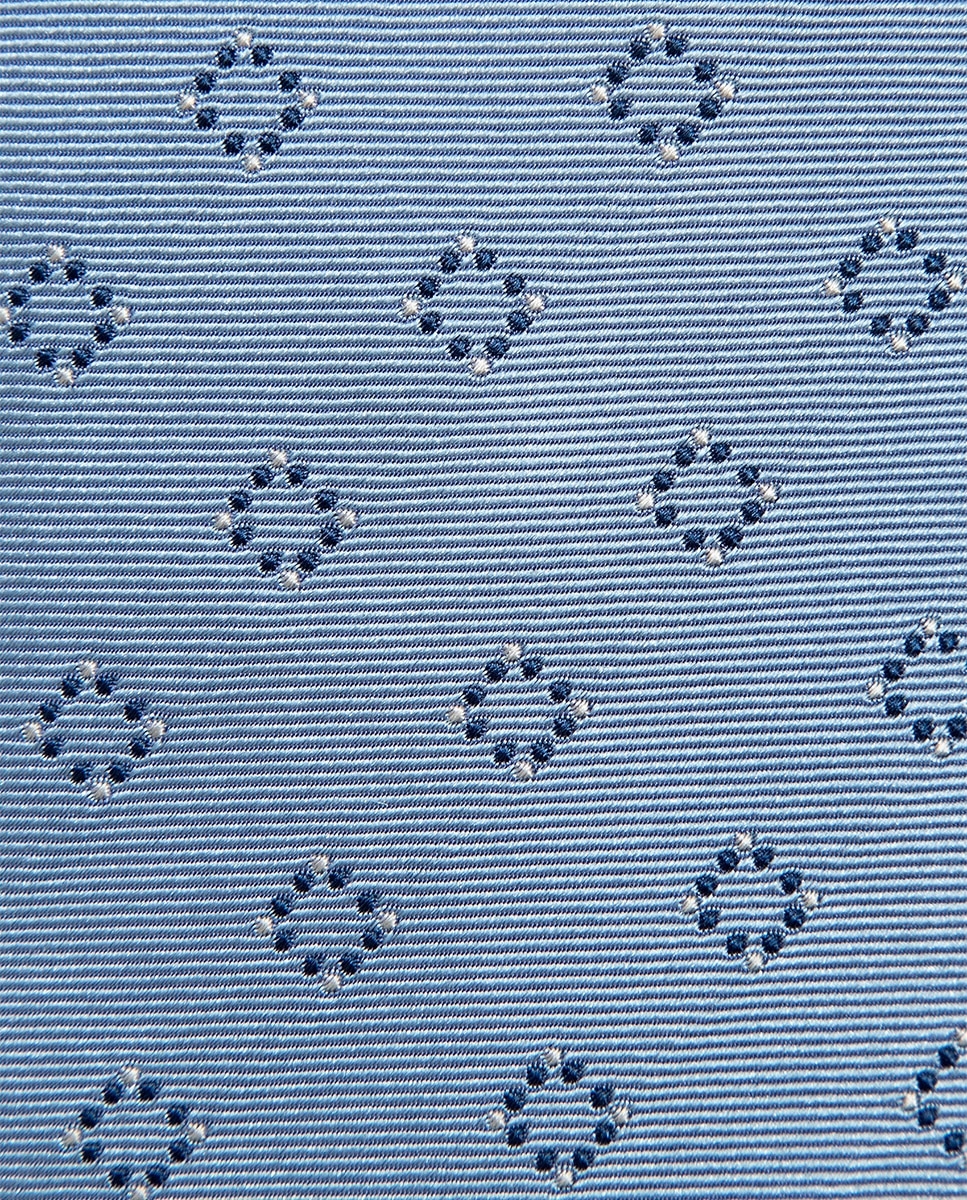 Gravata de Seda com Jacquard Geométrico Turquesa-2