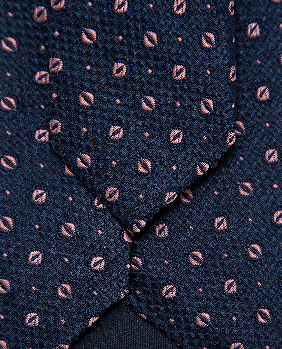 Gravata de Seda com Jacquard Fúcsia-3