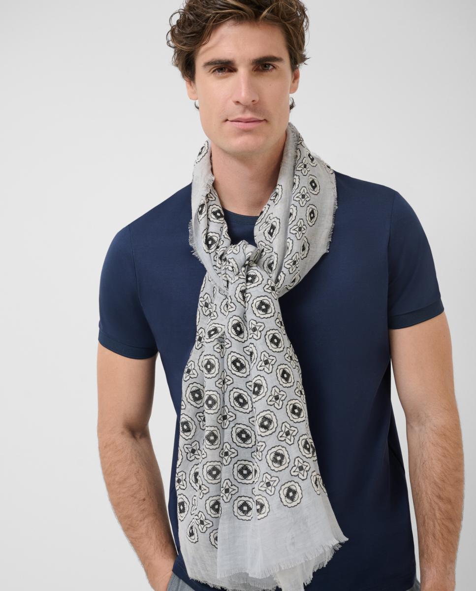 Écharpe com Estampado Geométrico Prata-2