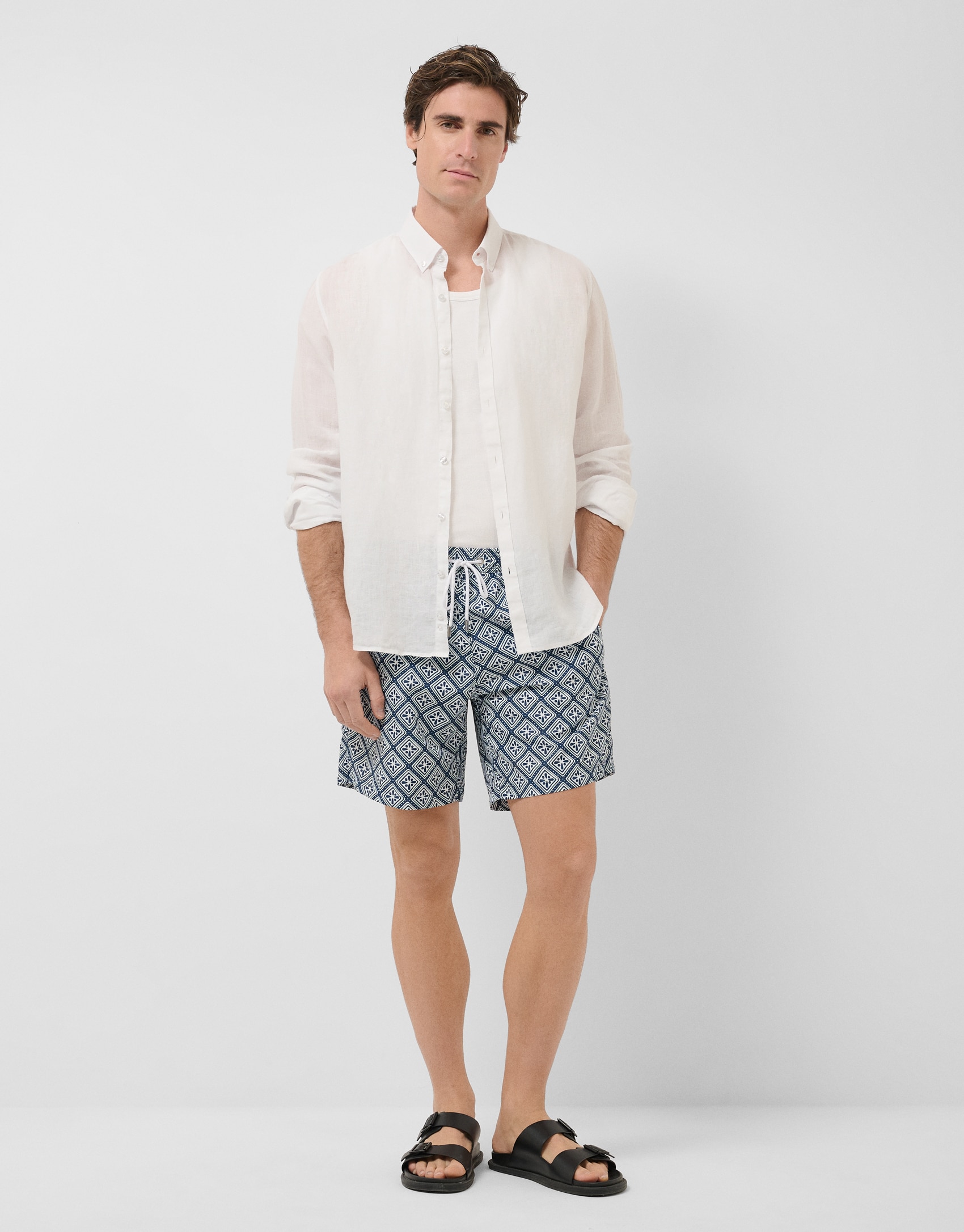 Imagem 0 de Calções de Banho com Estampado Geométrico