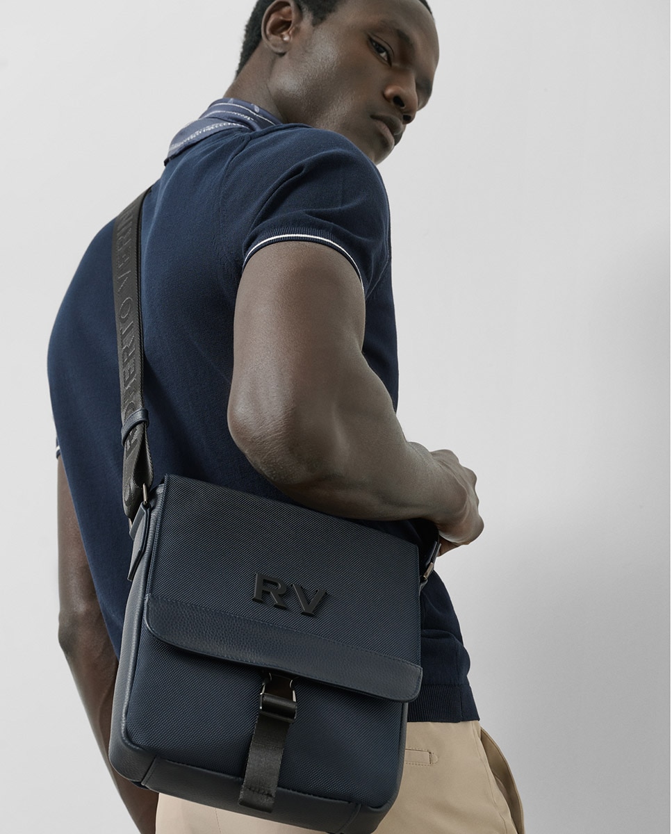 Mala a Tiracolo de Tablet em Nylon Work Azul-marinho-6