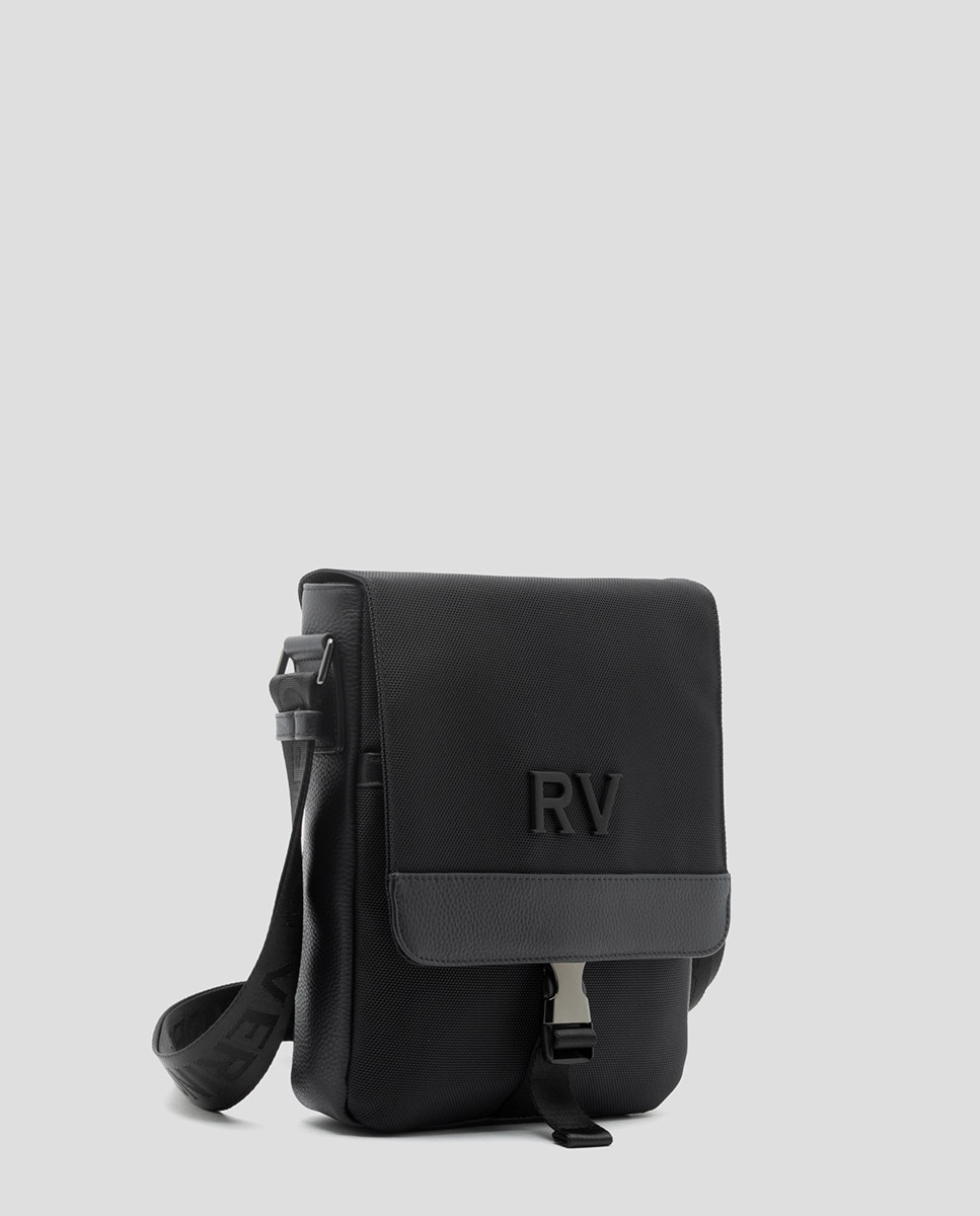 Mala a Tiracolo de Tablet em Nylon Work Preto-2