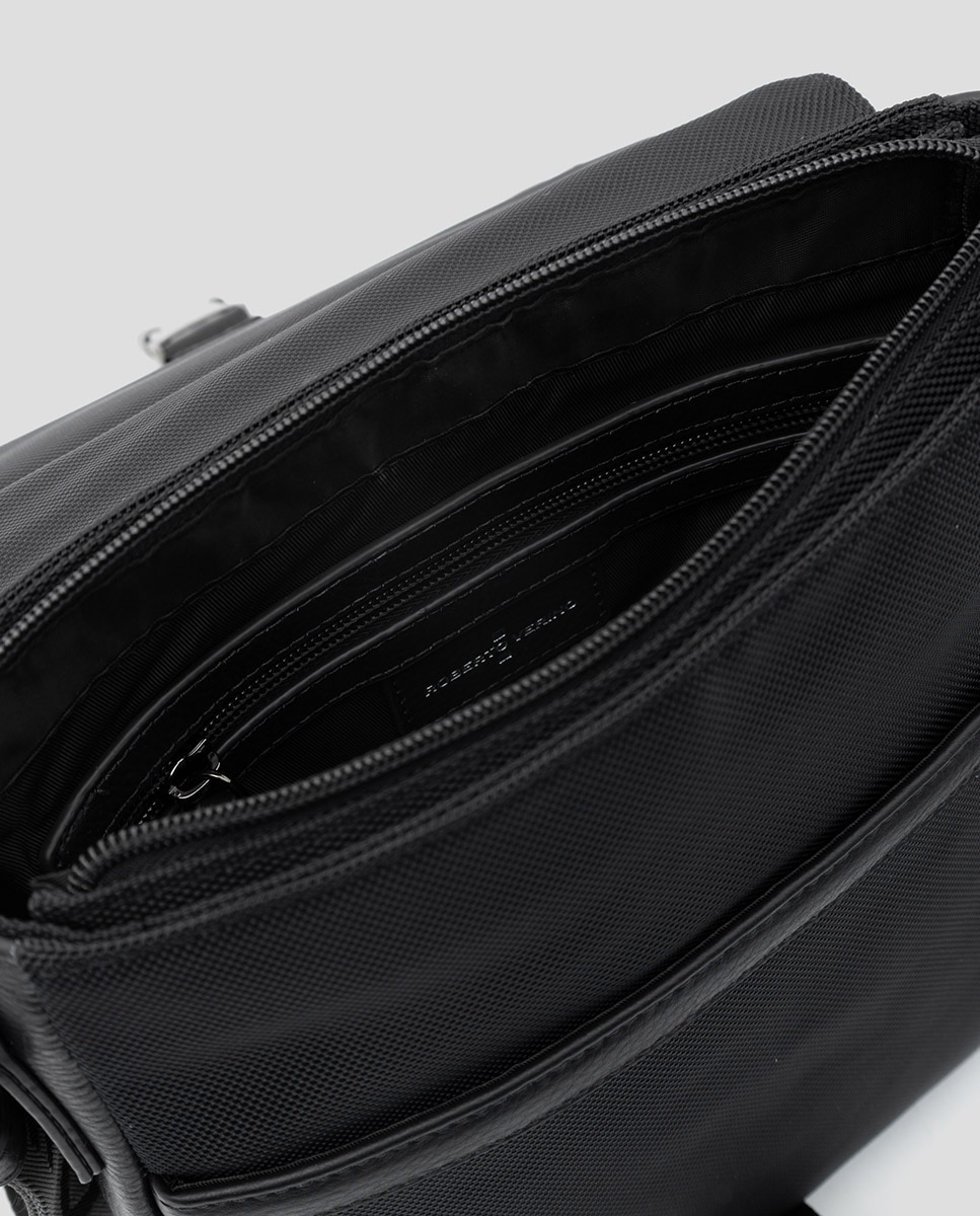 Mala a Tiracolo de Tablet em Nylon Work Preto-5