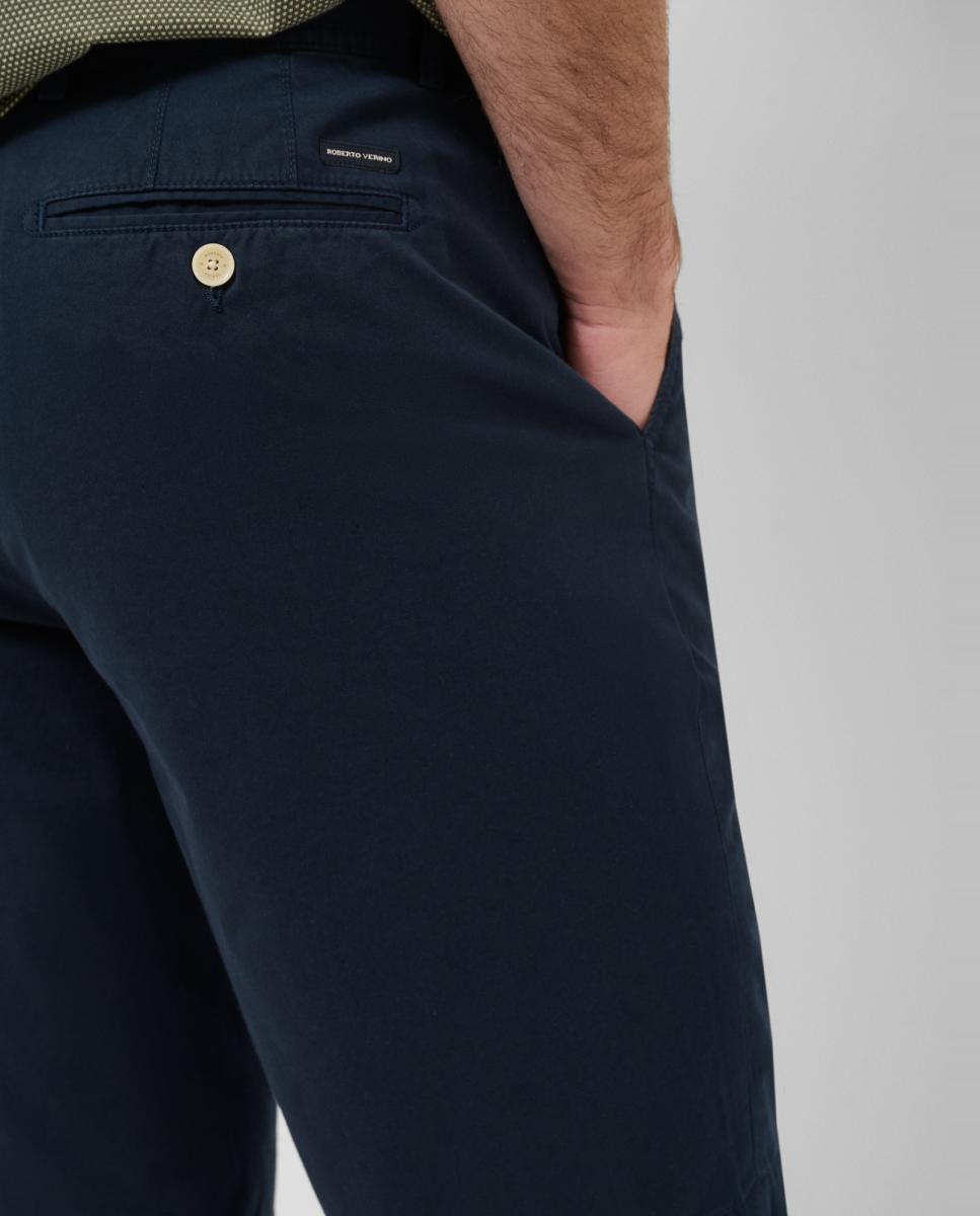 Bermudas de Algodão Azul-marinho-4