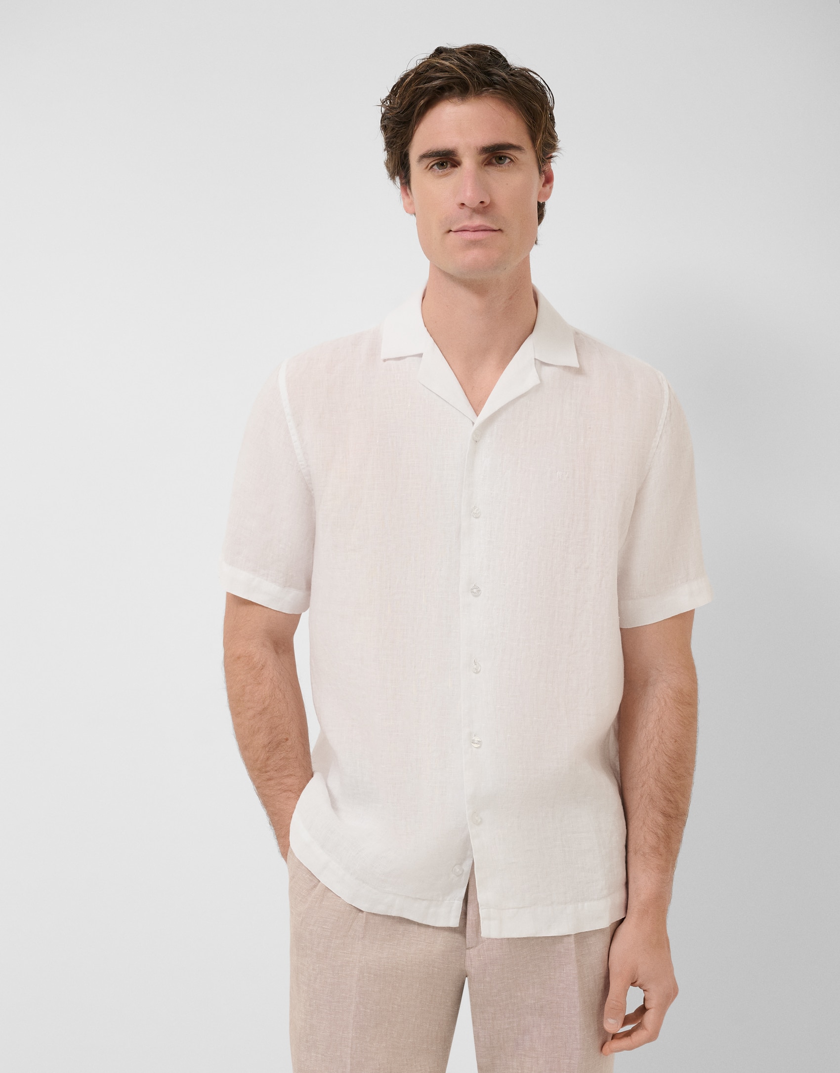 Imagem 0 de Camisa Casual Guayabera Slim Fit de Linho