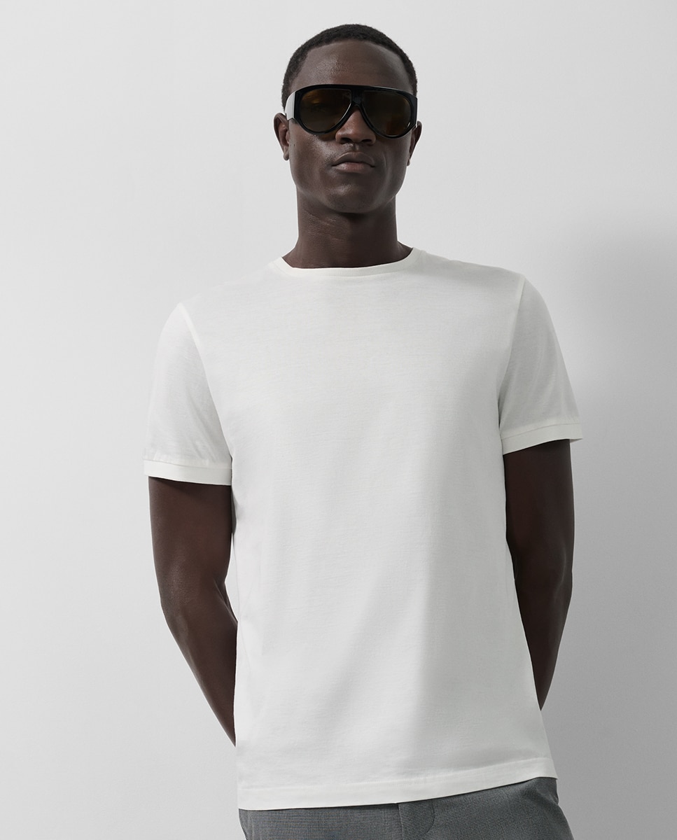 Roberto Verino - Camiseta de hombre manga corta algodón mercerizado.