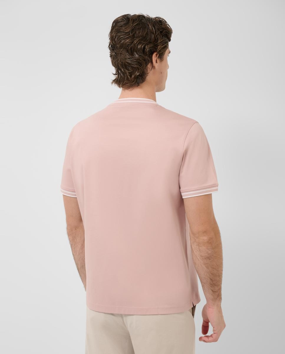 T-shirt de Algodão Mercerizado com Manga Curta Rosa-2