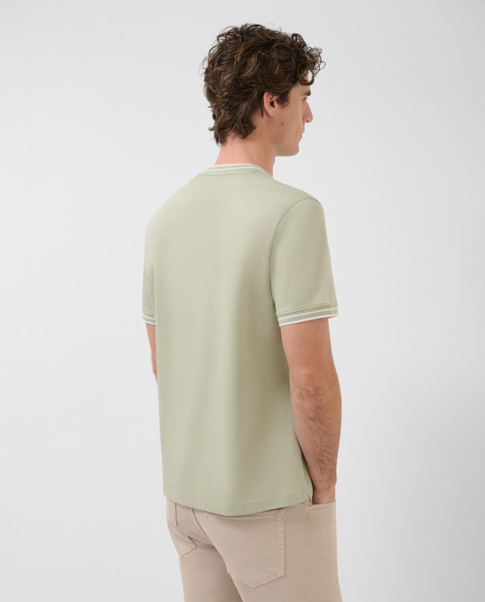 T-shirt de Algodão Mercerizado com Manga Curta Verde-claro-2