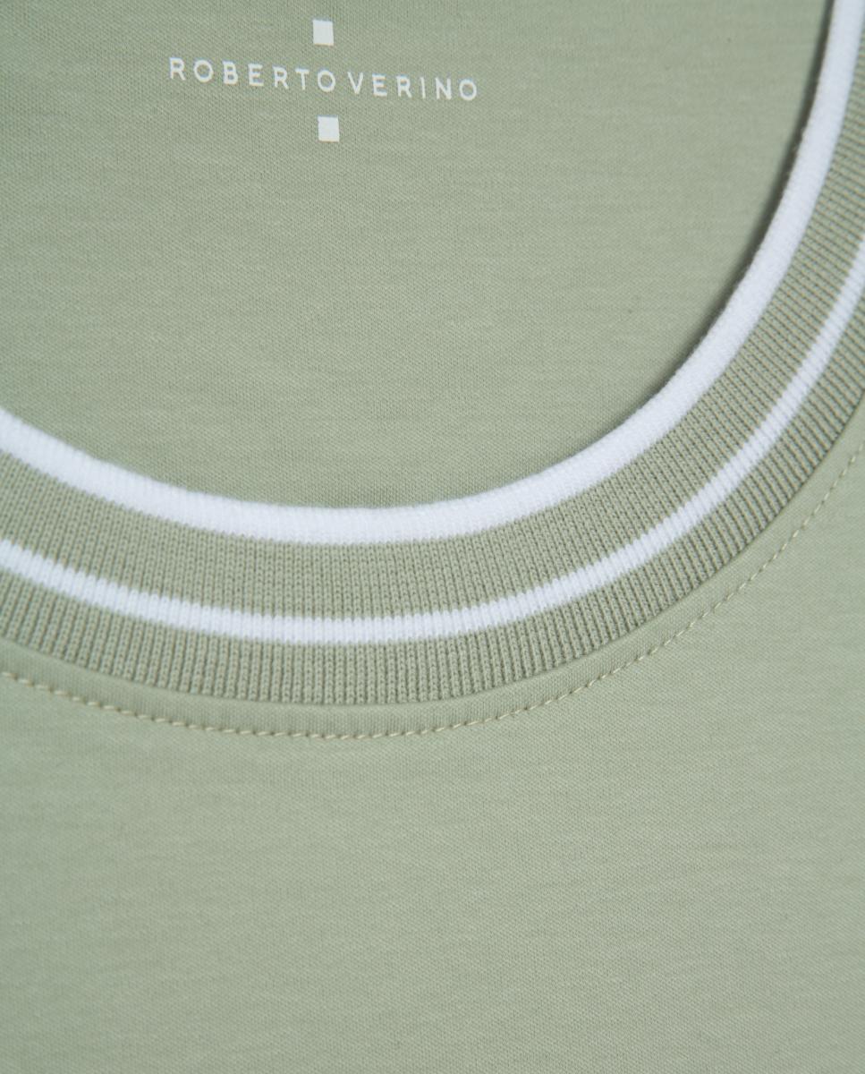 T-shirt de Algodão Mercerizado com Manga Curta Verde-claro-5