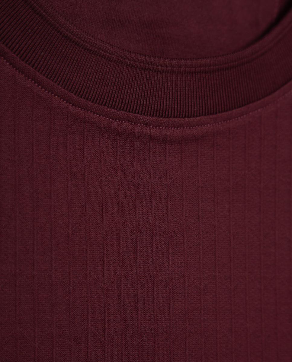 T-shirt de Manga Curta com Jacquard Roxo-5