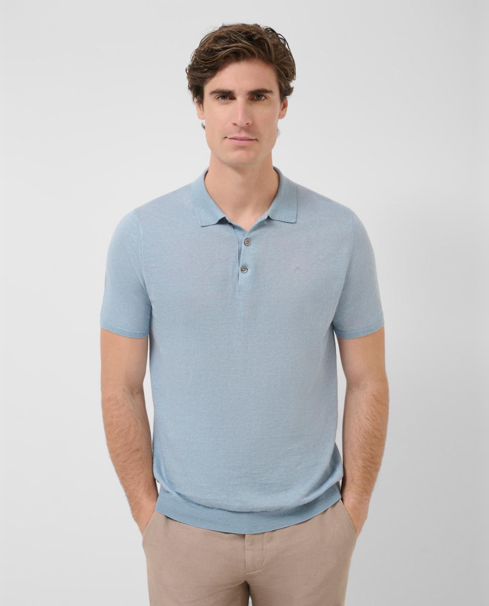 Imagem 0 de Polo Tricotado de Linho de Manga Curta