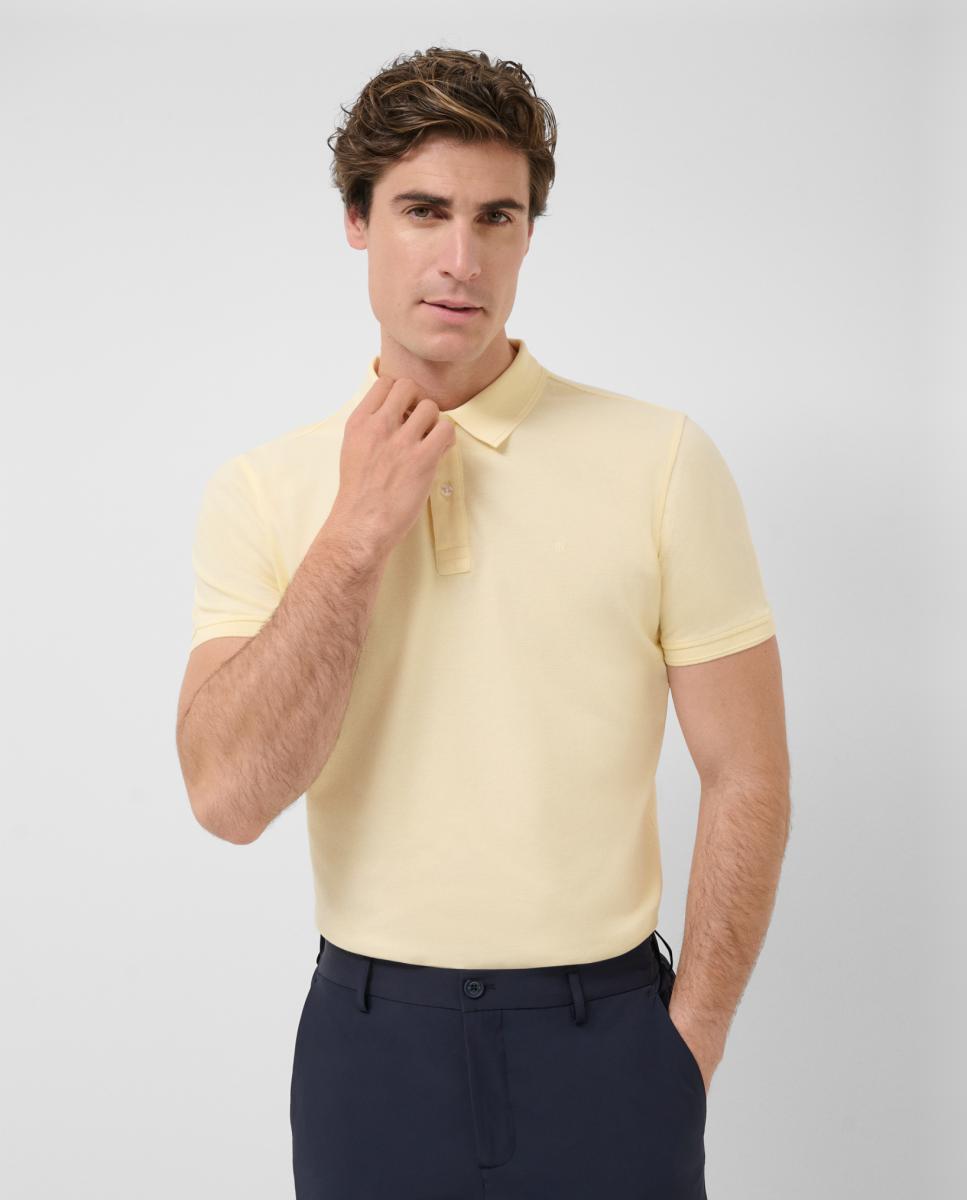 Polo Piqué com Manga Curta Amarelo-1