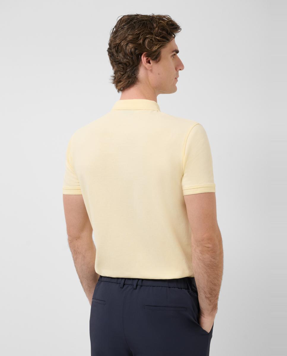 Polo Piqué com Manga Curta Amarelo-2
