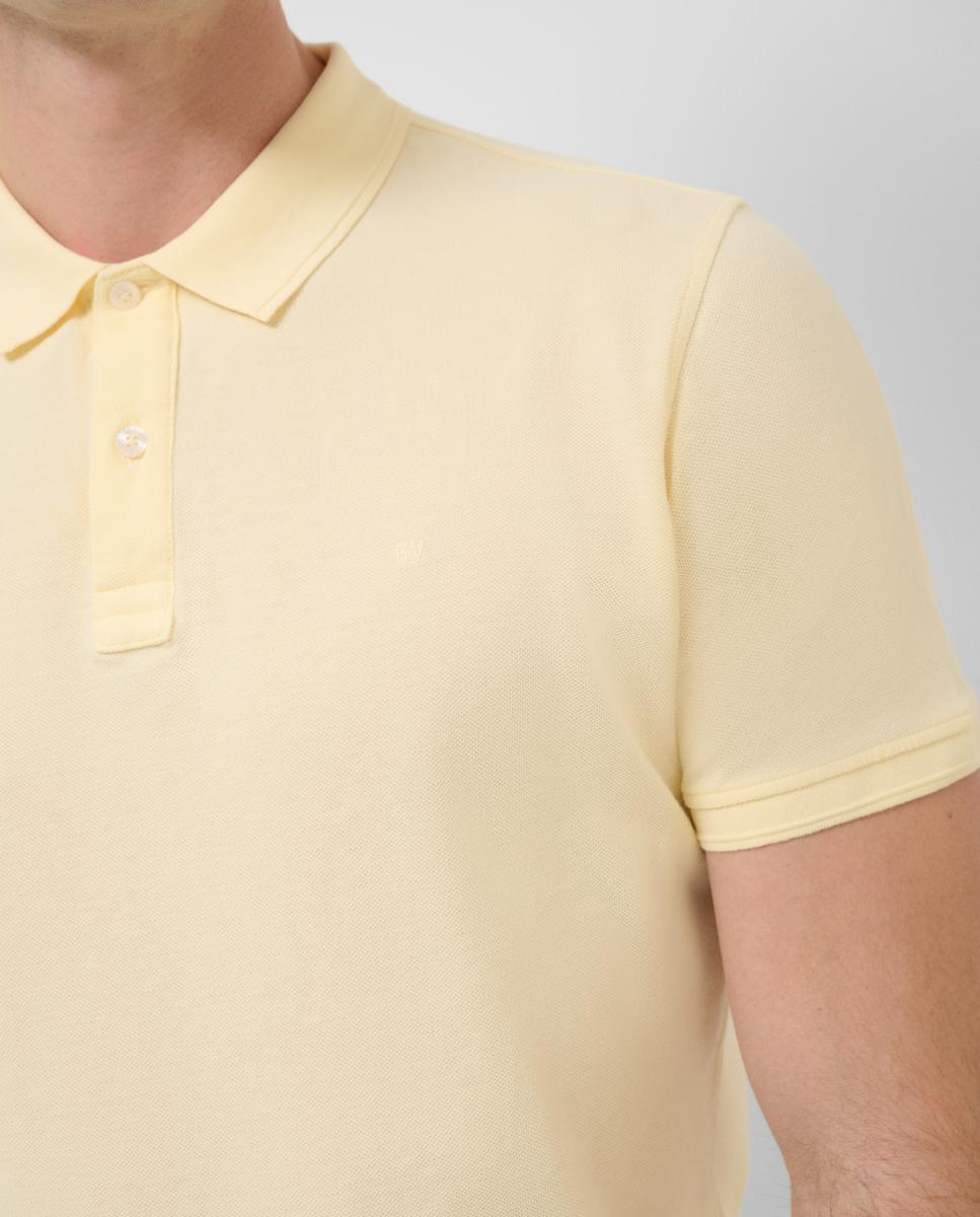 Polo Piqué com Manga Curta Amarelo-3