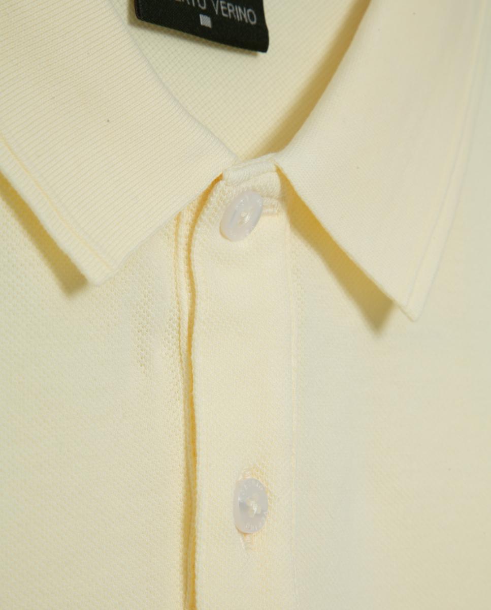 Polo Piqué com Manga Curta Amarelo-5