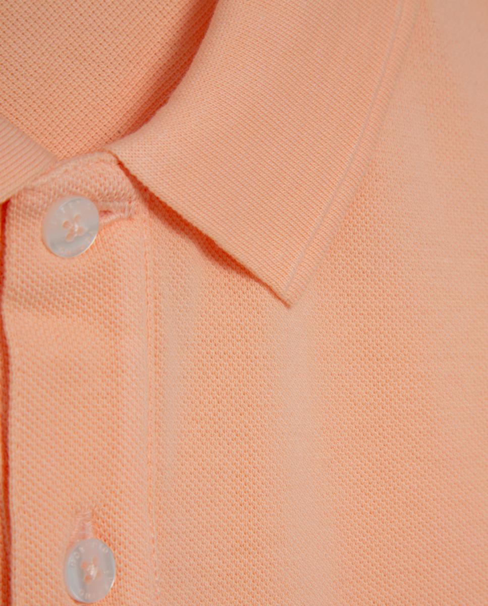 Polo Piqué com Manga Curta Laranja-5