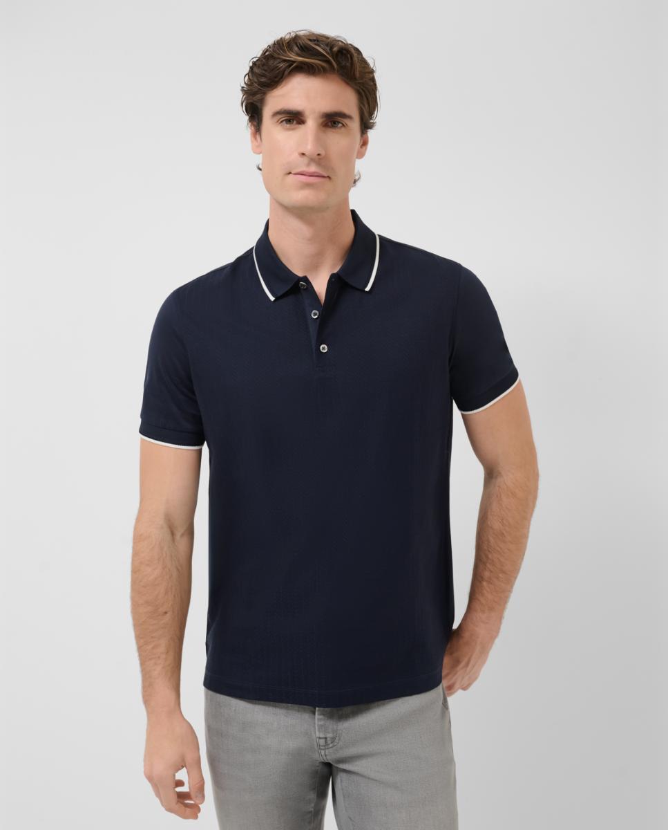 Imagem 0 de Polo de Algodão Mercerizado com Manga Curta e Estrutura