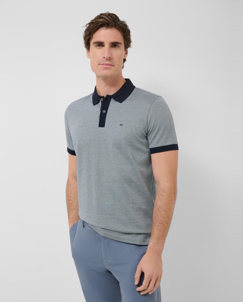 Imagem 0 de Polo de Manga Curta com Jacquard Mercerizado Tricolor