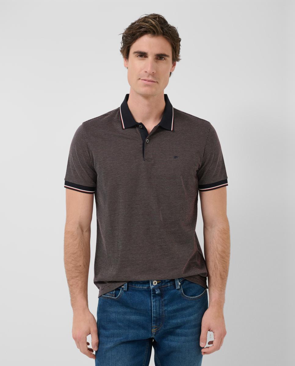 Imagem 0 de Polo de Manga Curta com Jacquard Mercerizado Tricolor