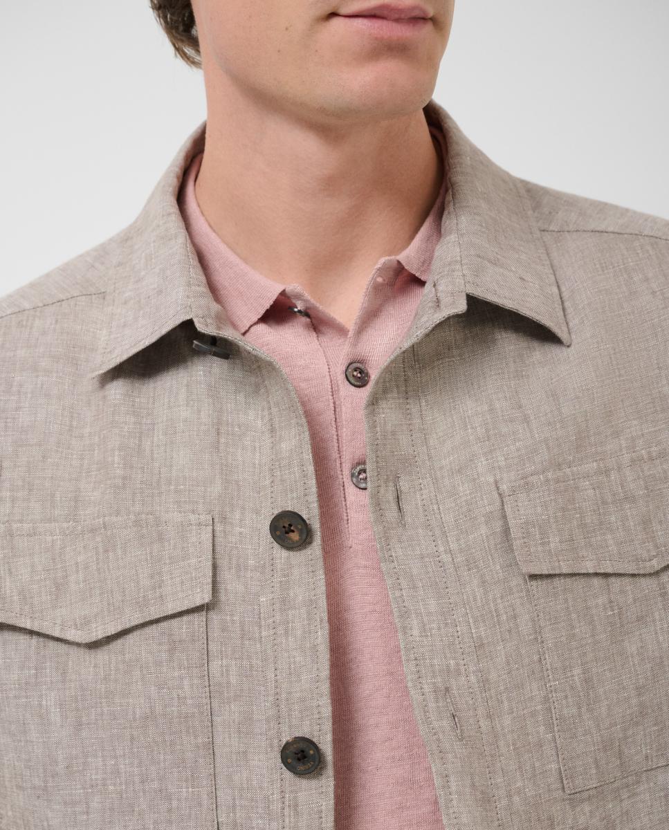 Sobrecamisa de Linho Cinzento-escuro-3