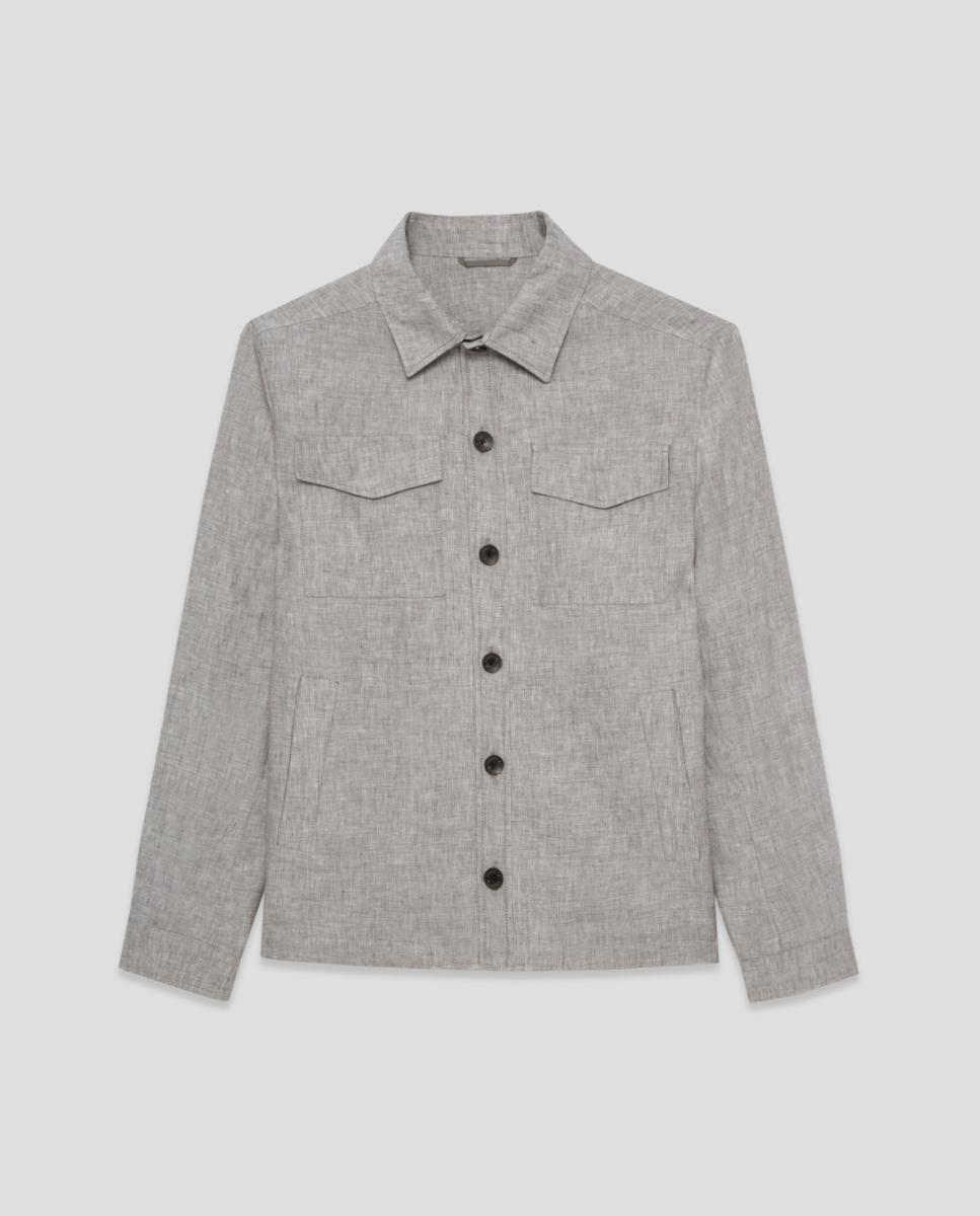 Sobrecamisa de Linho Cinzento-escuro-4