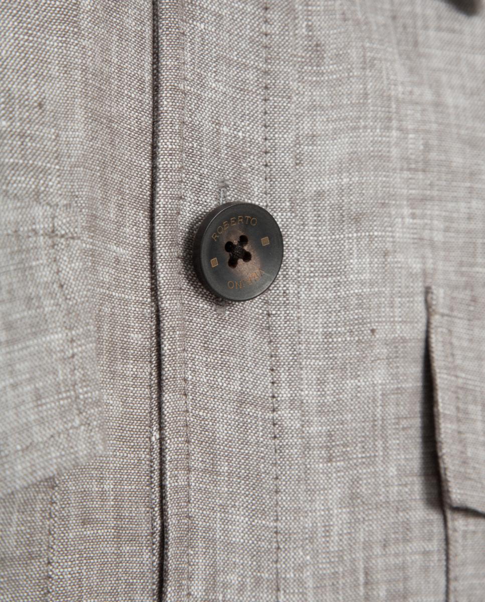 Sobrecamisa de Linho Cinzento-escuro-5