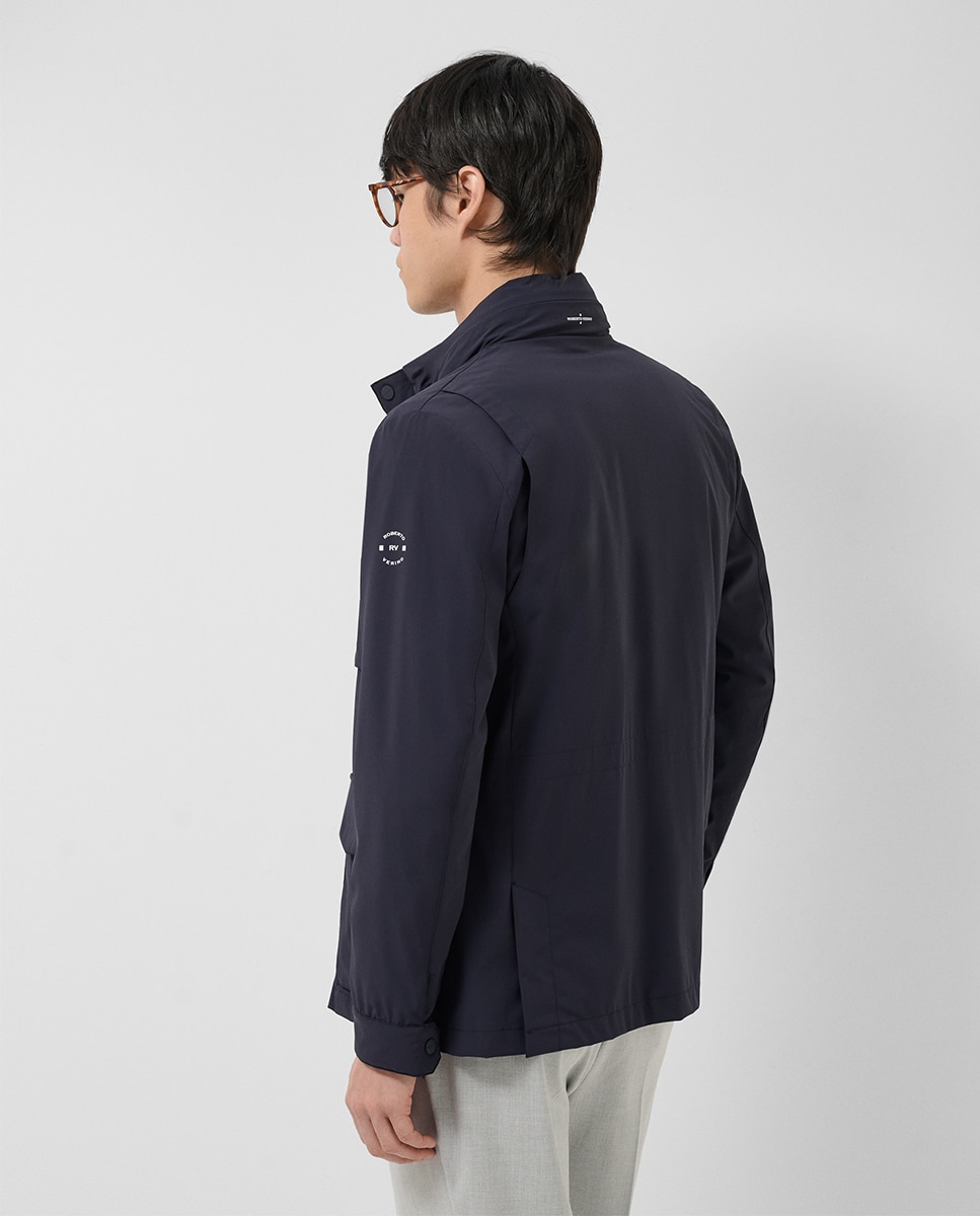 Parka Técnica com Quatro Bolsos Azul-marinho-2