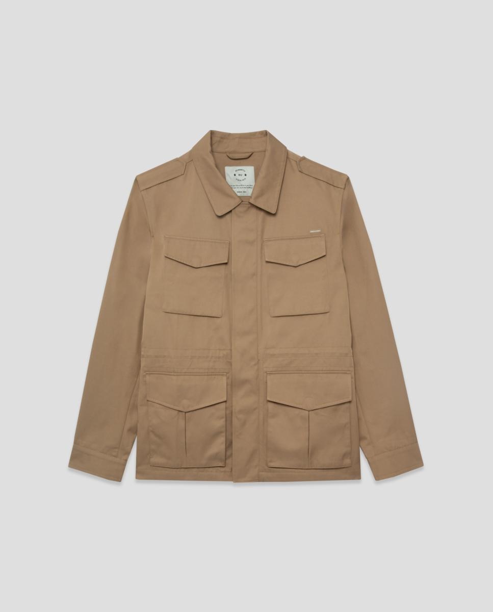 Parka Técnica com Quatro Bolsos Bege-4
