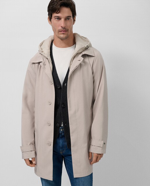 Gabardina de hombre con pechera desmontable